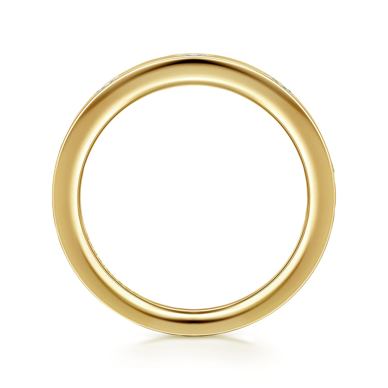 Straight Wedding Ring in 14k Yellow Gold with Marquise Natural Diamond at Gabriel & Co. - Shot 2