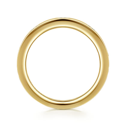 Amah - 14K Yellow Gold 5 Stone Flush Set Marquise Diamond Cigar Band