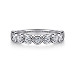 Amalfi - 14K White Gold Bezel Set Diamond Anniversary Band