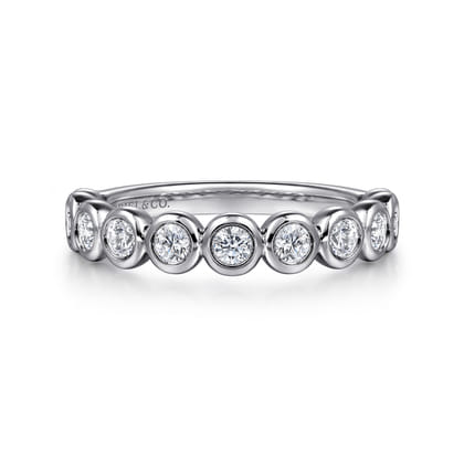Amalfi - 14K White Gold Bezel Set Diamond Anniversary Band