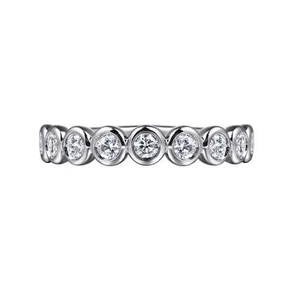 Amalfi - 14K White Gold Bezel Set Diamond Anniversary Band