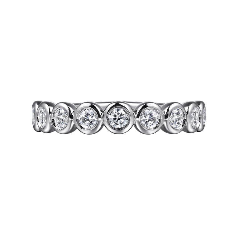 Fancy Wedding Ring in 14k White Gold with Round Natural Diamond at Gabriel & Co. - Shot 6