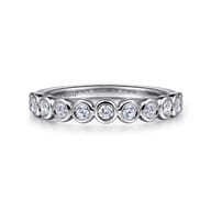 Amalfi - 14K White Gold Bezel Set Diamond Anniversary Band