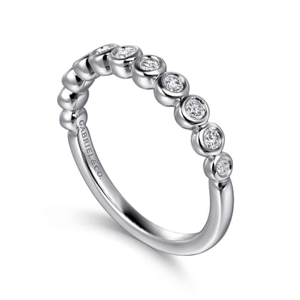 Amalfi - 14K White Gold Bezel Set Diamond Anniversary Band