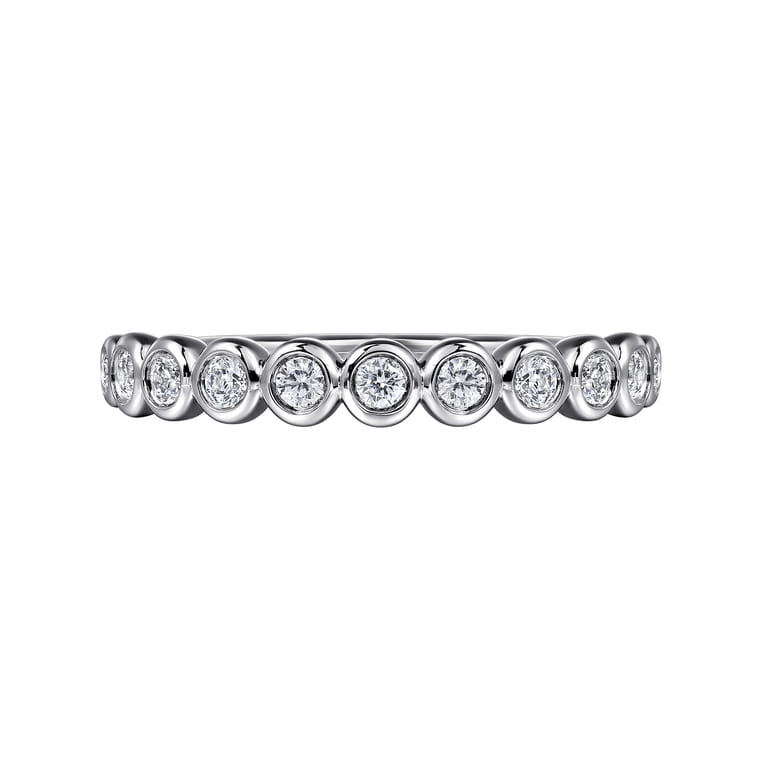 Fancy Wedding Ring in 14k White Gold with Round Natural Diamond at Gabriel & Co. - Shot 6