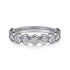 Amalfi - 14K White Gold Bezel Set Diamond Anniversary Band