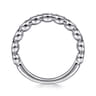 Fancy Wedding Ring in 14k White Gold with Round Natural Diamond at Gabriel & Co.