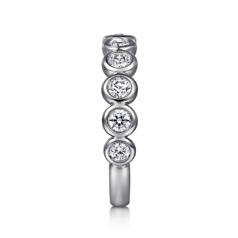 Fancy Wedding Ring in 14k White Gold with Round Natural Diamond at Gabriel & Co. - Shot 4