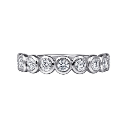 Amalfi - 14K White Gold Bezel Set Diamond Anniversary Band