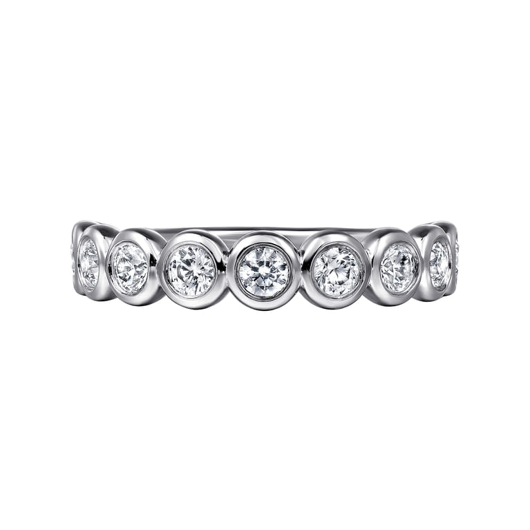 Fancy Wedding Ring in 14k White Gold with Round Natural Diamond at Gabriel & Co. - Shot 6