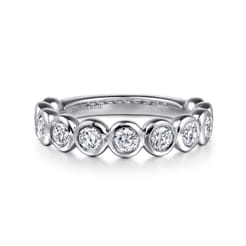 Amalfi - 14K White Gold Bezel Set Diamond Anniversary Band
