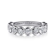 Amalfi - 14K White Gold Bezel Set Diamond Anniversary Band