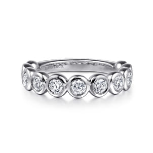 Amalfi - 14K White Gold Bezel Set Diamond Anniversary Band
