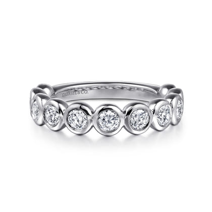 Amalfi - 14K White Gold Bezel Set Diamond Anniversary Band