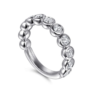 Amalfi - 14K White Gold Bezel Set Diamond Anniversary Band