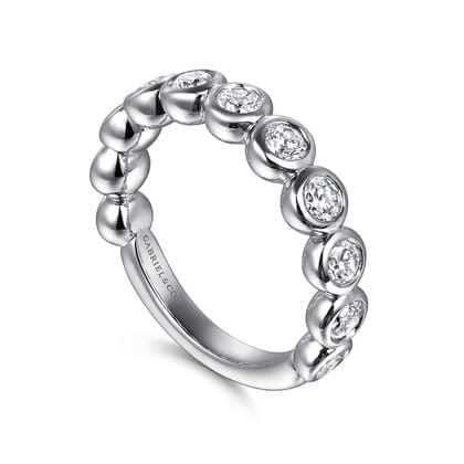 Amalfi - 14K White Gold Bezel Set Diamond Anniversary Band