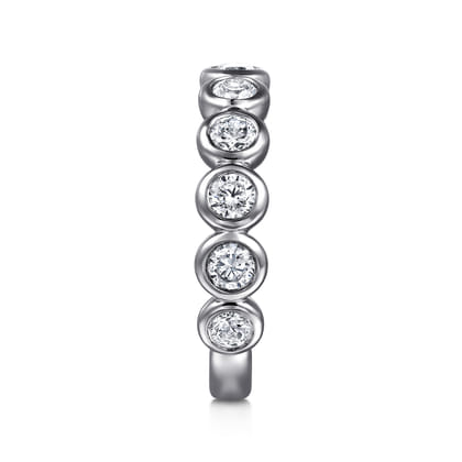 Amalfi - 14K White Gold Bezel Set Diamond Anniversary Band