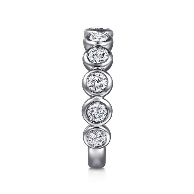 Fancy Wedding Ring in 14k White Gold with Round Natural Diamond at Gabriel & Co. - Shot 4