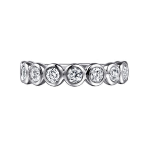 Amalfi - 14K White Gold Bezel Set Diamond Anniversary Band