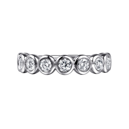 Amalfi - 14K White Gold Bezel Set Diamond Anniversary Band