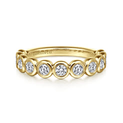 Amalfi - 14K Yellow Gold Bezel Diamond Anniversary Band
