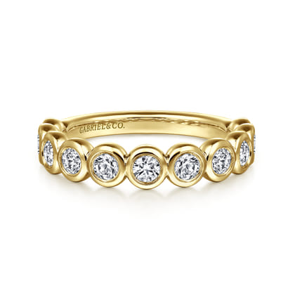 Amalfi - 14K Yellow Gold Bezel Diamond Anniversary Band