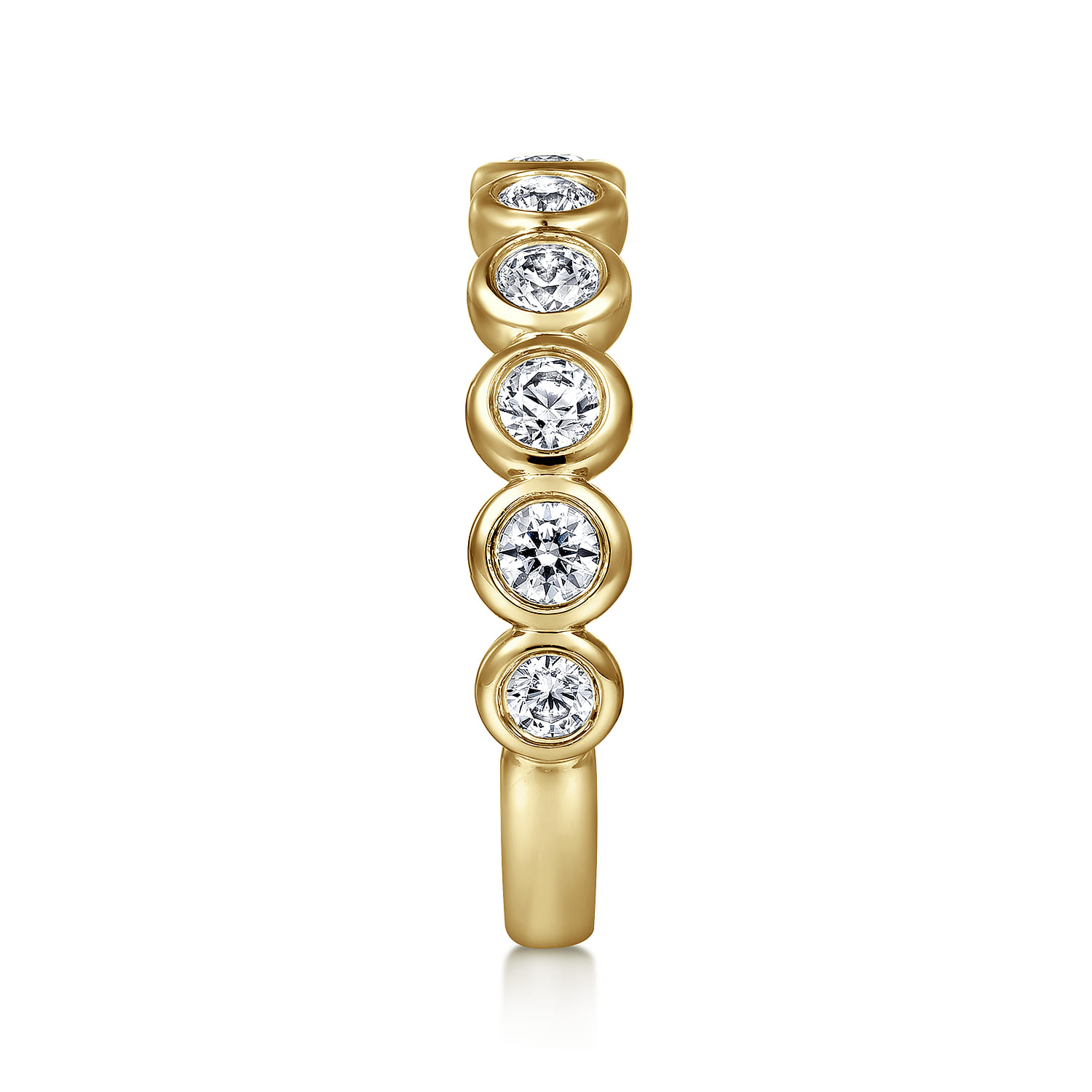 Fancy Wedding Ring in 14k Yellow Gold with Round Natural Diamond at Gabriel & Co. - Shot 4