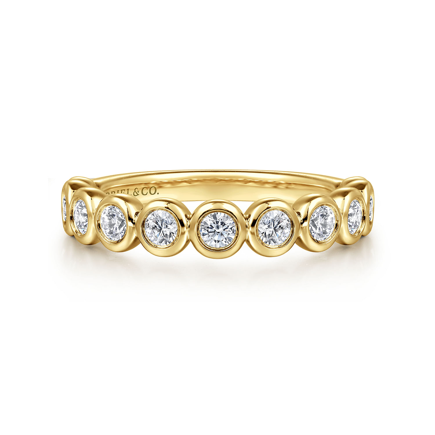 Amalfi - 14K Yellow Gold Bezel Set Diamond Anniversary Band
