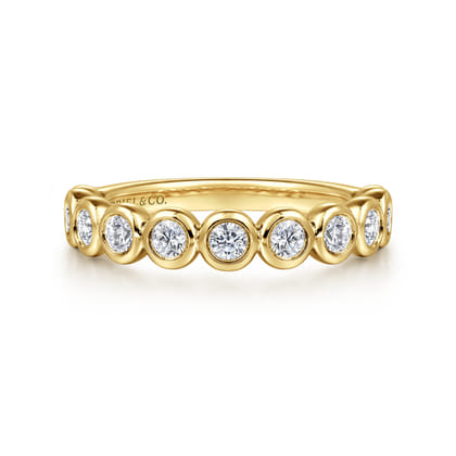 Amalfi - 14K Yellow Gold Bezel Set Diamond Anniversary Band