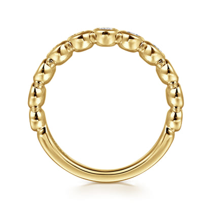 Amalfi - 14K Yellow Gold Bezel Set Diamond Anniversary Band