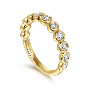 Amalfi - 14K Yellow Gold Bezel Set Diamond Anniversary Band