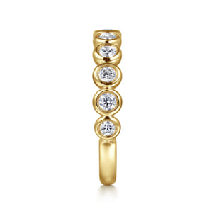 Amalfi - 14K Yellow Gold Bezel Set Diamond Anniversary Band