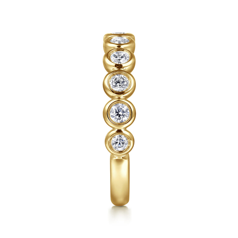 Fancy Wedding Ring in 14k Yellow Gold with Round Natural Diamond at Gabriel & Co. - Shot 4