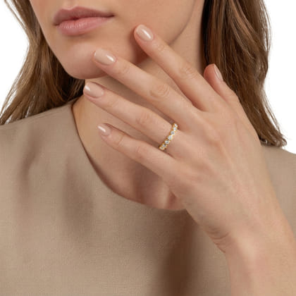 Amalfi - 14K Yellow Gold Bezel Set Diamond Anniversary Band