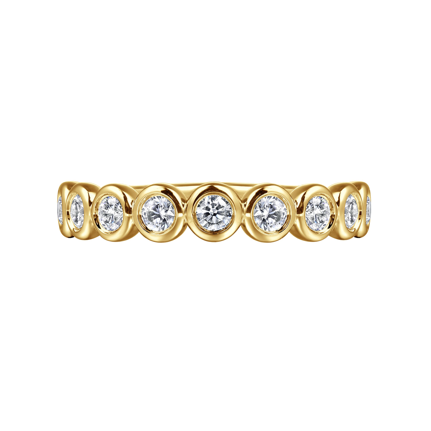 Amalfi - 14K Yellow Gold Bezel Set Diamond Anniversary Band