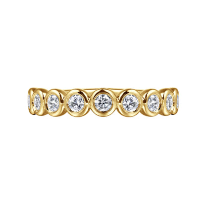 Amalfi - 14K Yellow Gold Bezel Set Diamond Anniversary Band
