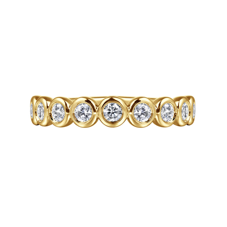 Fancy Wedding Ring in 14k Yellow Gold with Round Natural Diamond at Gabriel & Co. - Shot 5