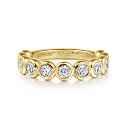 Amalfi - 14K Yellow Gold Bezel Set Diamond Anniversary Band