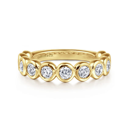 Amalfi - 14K Yellow Gold Bezel Set Diamond Anniversary Band