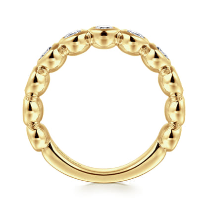 Amalfi - 14K Yellow Gold Bezel Set Diamond Anniversary Band