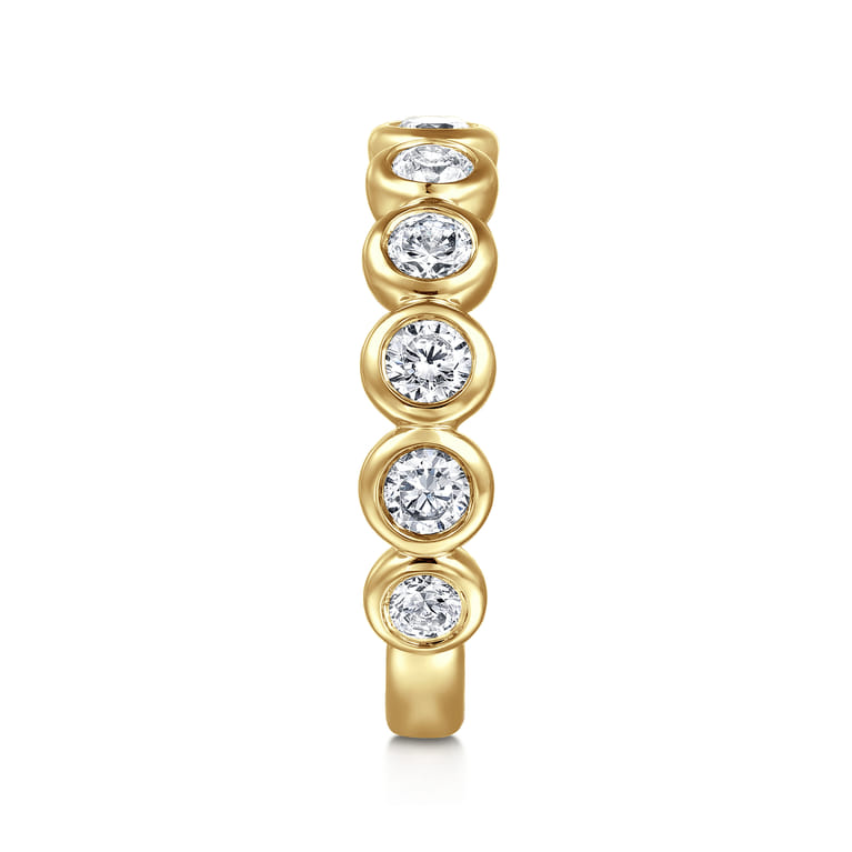 Straight Wedding Ring in 14k Yellow Gold with Round Natural Diamond at Gabriel & Co. - Shot 4