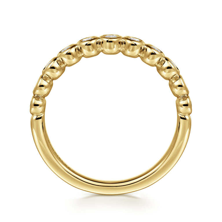 Straight Wedding Ring in 14k Yellow Gold with Round Natural Diamond at Gabriel & Co. - Shot 2