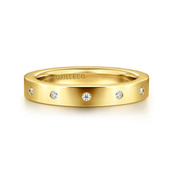 Amarelle - 14K Yellow Gold Burnish Diamond Eternity Band
