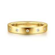 Amarelle - 14K Yellow Gold Burnish Diamond Eternity Band