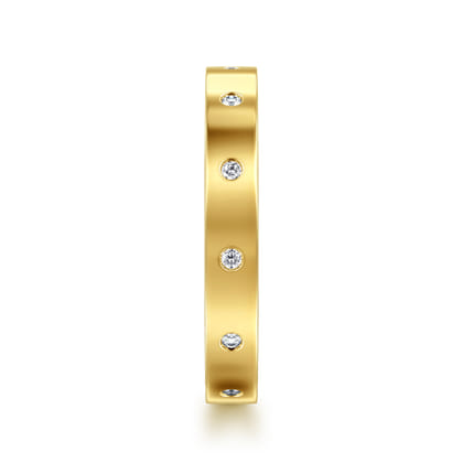 Amarelle - 14K Yellow Gold Burnish Diamond Eternity Band