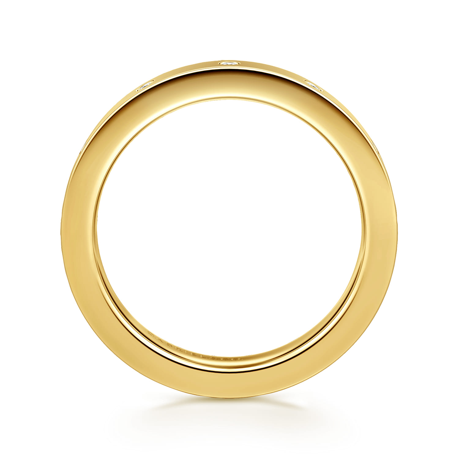 Eternity Band Wedding Ring in 14k Yellow Gold with Round Natural Diamond at Gabriel & Co. - Shot 2
