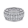 Fancy Wedding Ring in 14k White Gold with Baguette Natural Diamond at Gabriel & Co.