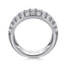 Fancy Wedding Ring in 14k White Gold with Baguette Natural Diamond at Gabriel & Co.