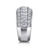 Fancy Wedding Ring in 14k White Gold with Baguette Natural Diamond at Gabriel & Co.