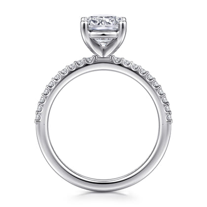 Amata - 14K White Gold Cushion Cut Diamond Engagement Ring